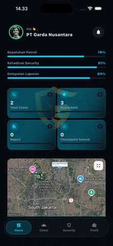 Tampilan aplikasi GuardLife dari publikasi resmi