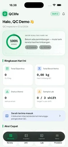 Tampilan aplikasi QCLife dari publikasi resmi