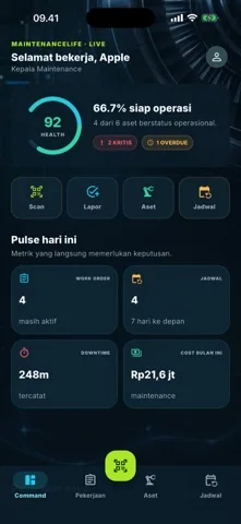 Tampilan aplikasi MaintenanceLife dari publikasi resmi