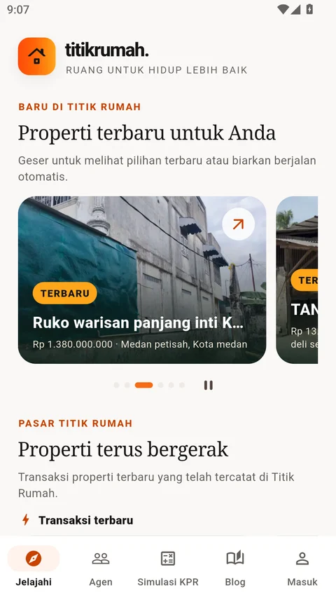Tampilan aplikasi TitikRumah dari publikasi resmi