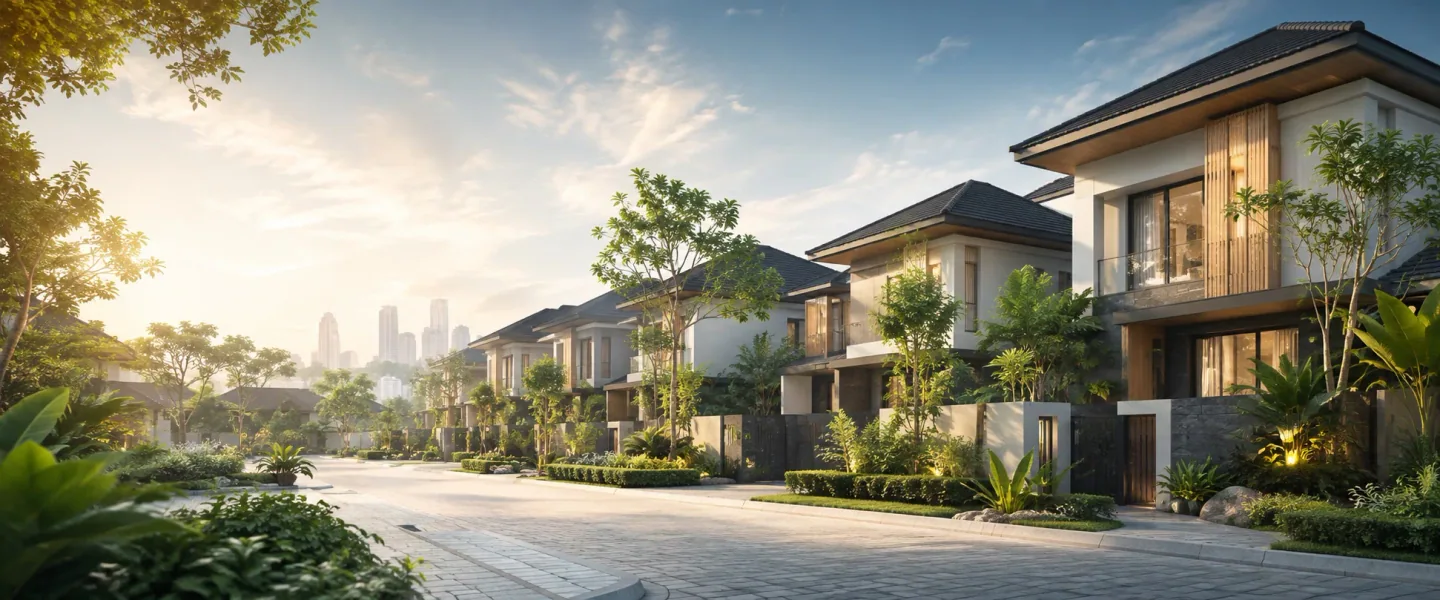 Ilustrasi kawasan hunian modern pada visual resmi Titik Rumah
